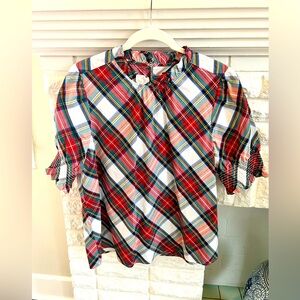 JCrew Tartan Plaid Top